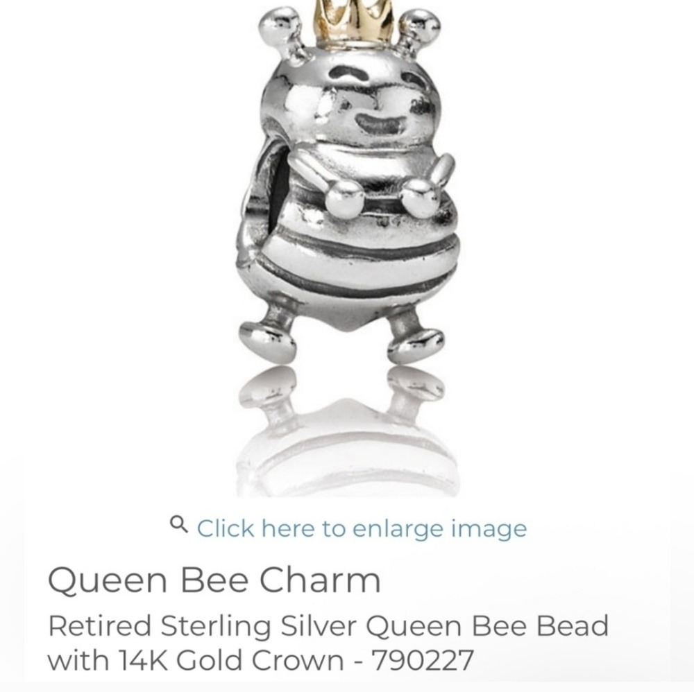 Pandora Silver and Gold Queen Bee Bracelet Charm